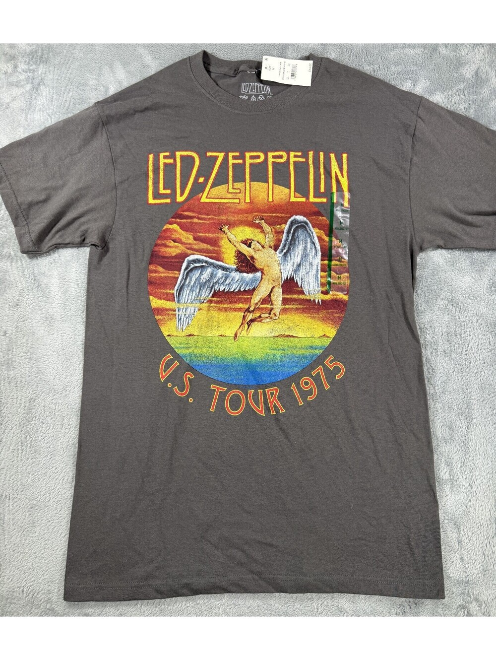 Led Zeppelin 1975 US Tour T-Shirt Swan Icarus Life Clothing Official Reprint M